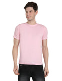 Maxbell  Solid Men Round Neck Pink T Shirt