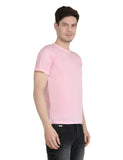Maxbell  Solid Men Round Neck Pink T Shirt