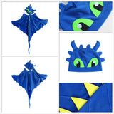 Maxbell Dragon Costume Cloak for Dinosaur Dress up Toys Birthday Party blue