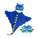 Maxbell Dragon Costume Cloak for Dinosaur Dress up Toys Birthday Party blue