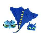 Maxbell Dragon Costume Cloak for Dinosaur Dress up Toys Birthday Party blue