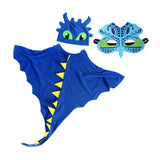 Maxbell Dragon Costume Cloak for Dinosaur Dress up Toys Birthday Party blue