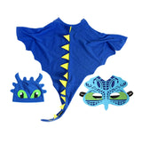 Maxbell Dragon Costume Cloak for Dinosaur Dress up Toys Birthday Party blue