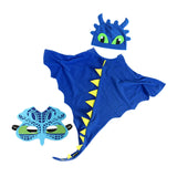 Maxbell Dragon Costume Cloak for Dinosaur Dress up Toys Birthday Party blue