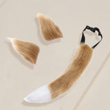 Maxbell Fox Ears Tail Cosplay Props Hair Clips Attractive for Halloween Camel Color