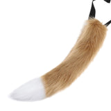 Maxbell Fox Ears Tail Cosplay Props Hair Clips Attractive for Halloween Camel Color