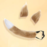 Maxbell Fox Ears Tail Cosplay Props Hair Clips Attractive for Halloween Camel Color