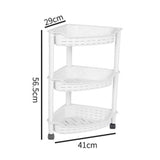 Maxbell Bathroom Storage Rack Free Standing 3 Layer for Office Kitchen white middle