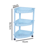 Maxbell Bathroom Storage Rack Free Standing 3 Layer for Office Kitchen blue middle