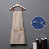 Maxbell Bib Apron Water Oil Stain Resistant for Cooking Kitchen Chef Apron Khaki