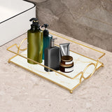 Maxbell Bathroom Vanity Tray Jewelry Dish Makeup Organizer for Dresser L White