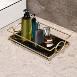 Maxbell Bathroom Vanity Tray Jewelry Dish Makeup Organizer for Dresser S Black