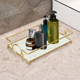 Maxbell Bathroom Vanity Tray Jewelry Dish Makeup Organizer for Dresser S White