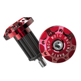 Maxbell 2Pcs Motorcycle Handle Bar End Grips Plug Caps CNC Aluminum Alloy  Red
