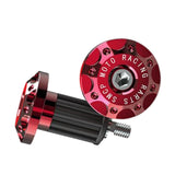 Maxbell 2Pcs Motorcycle Handle Bar End Grips Plug Caps CNC Aluminum Alloy  Red
