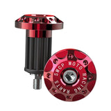 Maxbell 2Pcs Motorcycle Handle Bar End Grips Plug Caps CNC Aluminum Alloy  Red