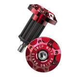 Maxbell 2Pcs Motorcycle Handle Bar End Grips Plug Caps CNC Aluminum Alloy  Red