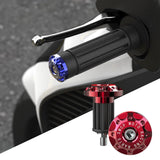 Maxbell 2Pcs Motorcycle Handle Bar End Grips Plug Caps CNC Aluminum Alloy  Red