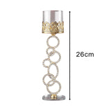 Maxbell Candle Holders Home Decor Tea Light Holder Wedding Glass Crystal Candlestick 7 Rings