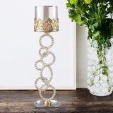 Maxbell Candle Holders Home Decor Tea Light Holder Wedding Glass Crystal Candlestick 7 Rings