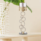 Maxbell Candle Holders Home Decor Tea Light Holder Wedding Glass Crystal Candlestick 7 Rings