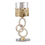 Maxbell Candle Holders Home Decor Tea Light Holder Wedding Glass Crystal Candlestick 3 Rings