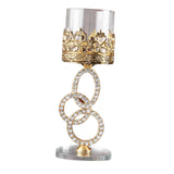 Maxbell Candle Holders Home Decor Tea Light Holder Wedding Glass Crystal Candlestick 3 Rings