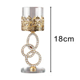 Maxbell Candle Holders Home Decor Tea Light Holder Wedding Glass Crystal Candlestick 3 Rings