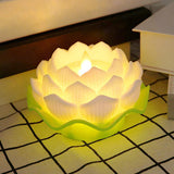 Maxbell Artificial Temple Lotus Light Battery Operated LED Candle Light Beige