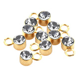 Maxbell 10x Rhinestone Pendants Jewelry Making DIY Bead Crystal Charms White