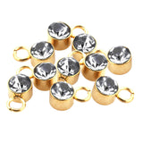 Maxbell 10x Rhinestone Pendants Jewelry Making DIY Bead Crystal Charms White