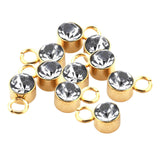 Maxbell 10x Rhinestone Pendants Jewelry Making DIY Bead Crystal Charms White