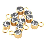 Maxbell 10x Rhinestone Pendants Jewelry Making DIY Bead Crystal Charms White