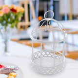 Maxbell Bird Cage Makeup Organizer Dresser Organizer for Party Home Decoration White