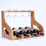 Maxbell Wood Countertop Wine Rack Freestanding Display Shelve for Cabinet Hotel Club