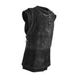 Maxbell Pirate Costume Costumes Vest Outfit for Masquerade Ball Outdoor Activity Men L Black