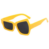 Maxbell Party Sunglasses Vintage Asymmetric Unisex for Hip Hop Dance Party Birthday Yellow