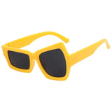 Maxbell Party Sunglasses Vintage Asymmetric Unisex for Hip Hop Dance Party Birthday Yellow