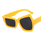 Maxbell Party Sunglasses Vintage Asymmetric Unisex for Hip Hop Dance Party Birthday Yellow