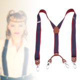 Maxbell Mens Suspenders Adjustable Heavy Duty Elastic Straps Y Back Braces Blue