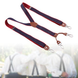 Maxbell Mens Suspenders Adjustable Heavy Duty Elastic Straps Y Back Braces Blue