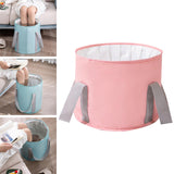 Maxbell Foldable Basin Washbasin with Handle Bath Bag Foot Soaking Bag for Gardening Pink