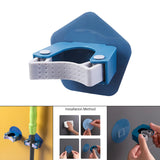 Maxbell Mop Clip Hole Free Installation ABS Durable Firmly for Wall Bathroom Kitchen Pentagram Blue