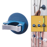 Maxbell Mop Clip Hole Free Installation ABS Durable Firmly for Wall Bathroom Kitchen Round Blue