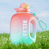 Maxbell 1600ml Water Bottle with Straw Portable Daily for Sports Riding Fitness Orange Green