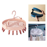 Maxbell Hanging Drying Hanger Rotatable Folding for Socks Towels Underwear  Pink