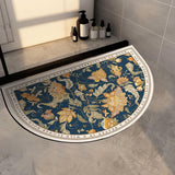 Maxbell Super Absorbent Baroque Print Bath Mat Toilet Covers for Door Entrance Style C