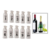 Maxbell 10 Pieces Wine Bottle Bags Gift Tags Natural Burlap for Home Storage Travel white