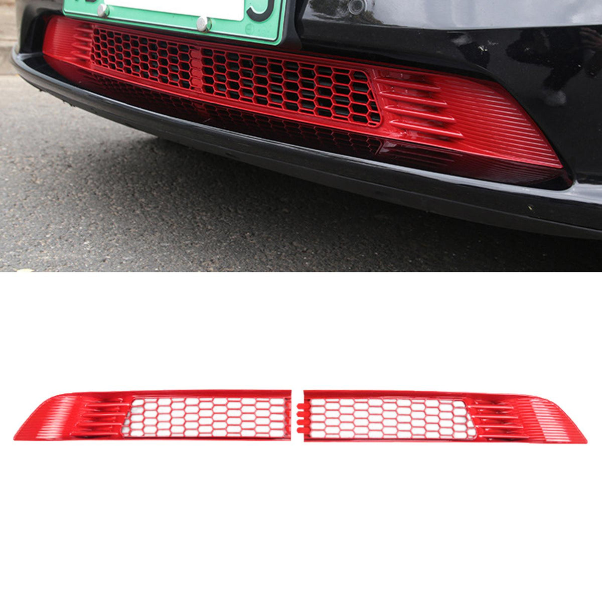 Maxbell Car Front Bumper Lower Center Grille Cover Fit for Tesla Model Y Proof Red
