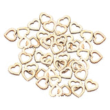 Maxbell 50Pcs Natural Heart Shapes Hollow Craft Decorations Wedding Valentine Sign